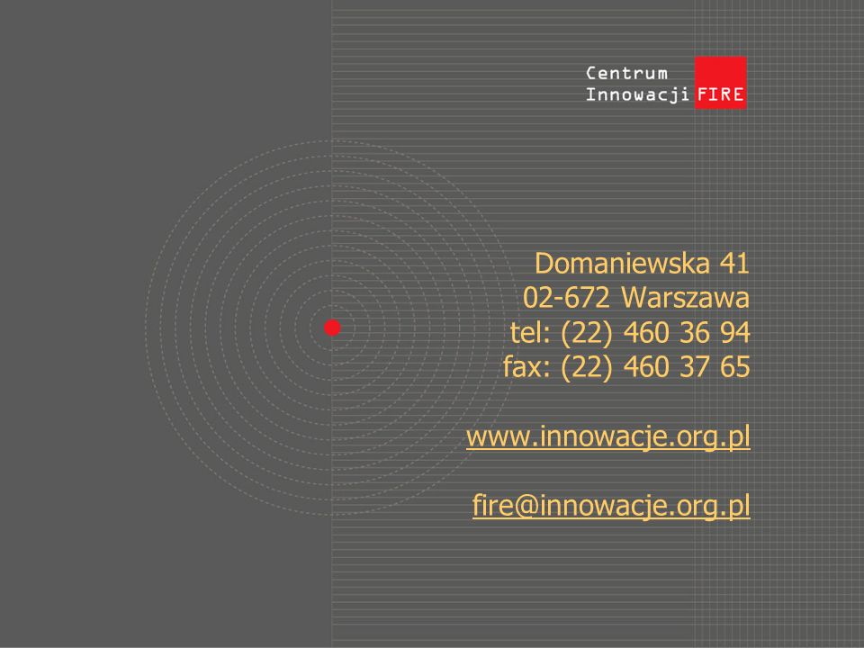 Domaniewska Warszawa tel: (22) fax: (22)