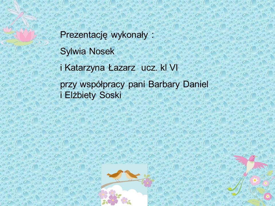 Prezentację wykonały : Sylwia Nosek i Katarzyna Łazarz ucz.