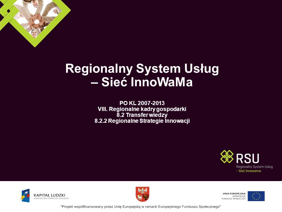 Regionalny System Usług – Sieć InnoWaMa PO KL VIII.