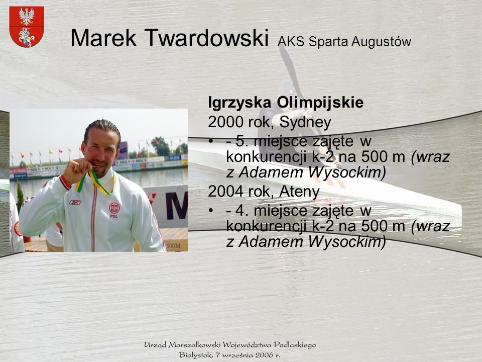 Marek Twardowski AKS Sparta Augustów Igrzyska Olimpijskie 2000 rok, Sydney - 5.