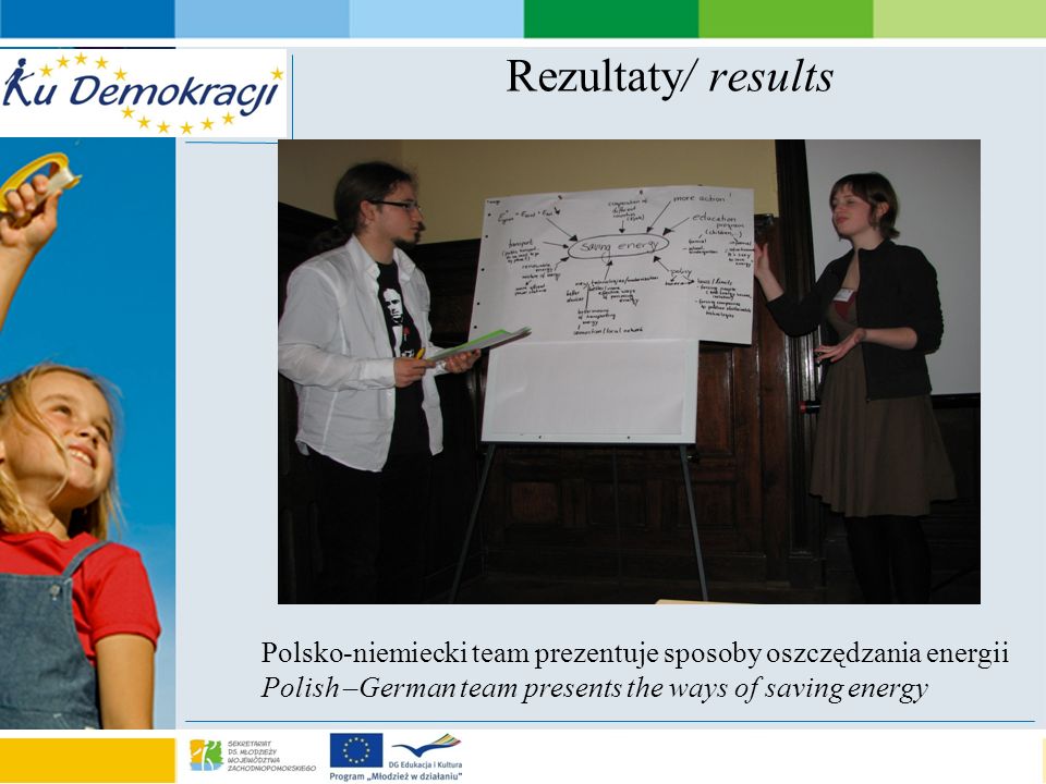 s e a o f a d v e n t u r e Rezultaty/ results Polsko-niemiecki team prezentuje sposoby oszczędzania energii Polish –German team presents the ways of saving energy
