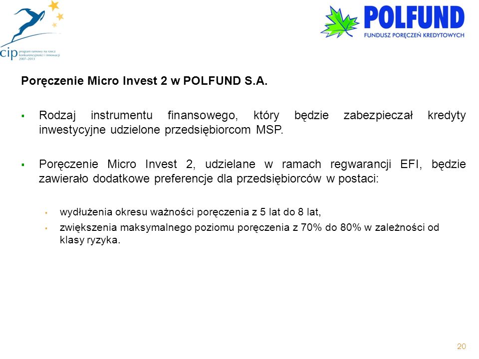 Poręczenie Micro Invest 2 w POLFUND S.A.