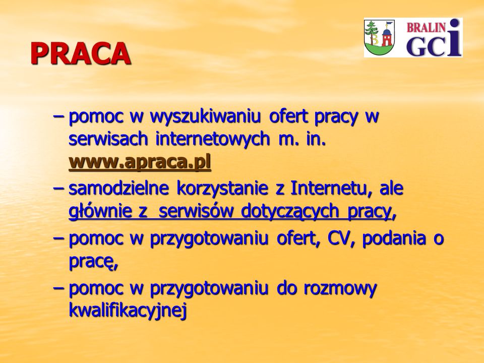 PRACA –pomoc w wyszukiwaniu ofert pracy w serwisach internetowych m.