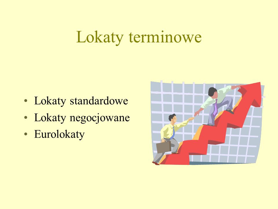 Lokaty terminowe Lokaty standardowe Lokaty negocjowane Eurolokaty