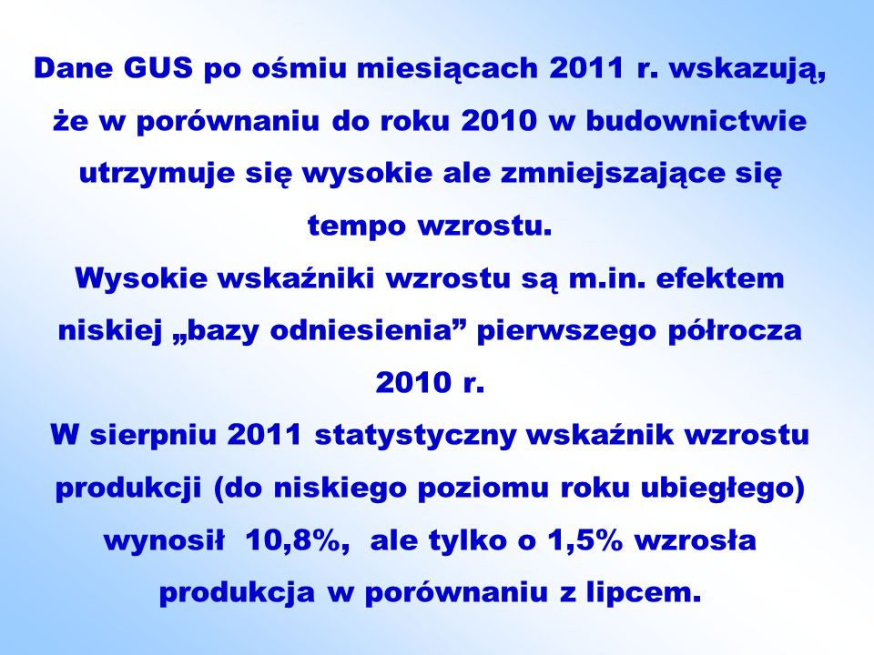 Dane GUS po ośmiu miesiącach 2011 r.