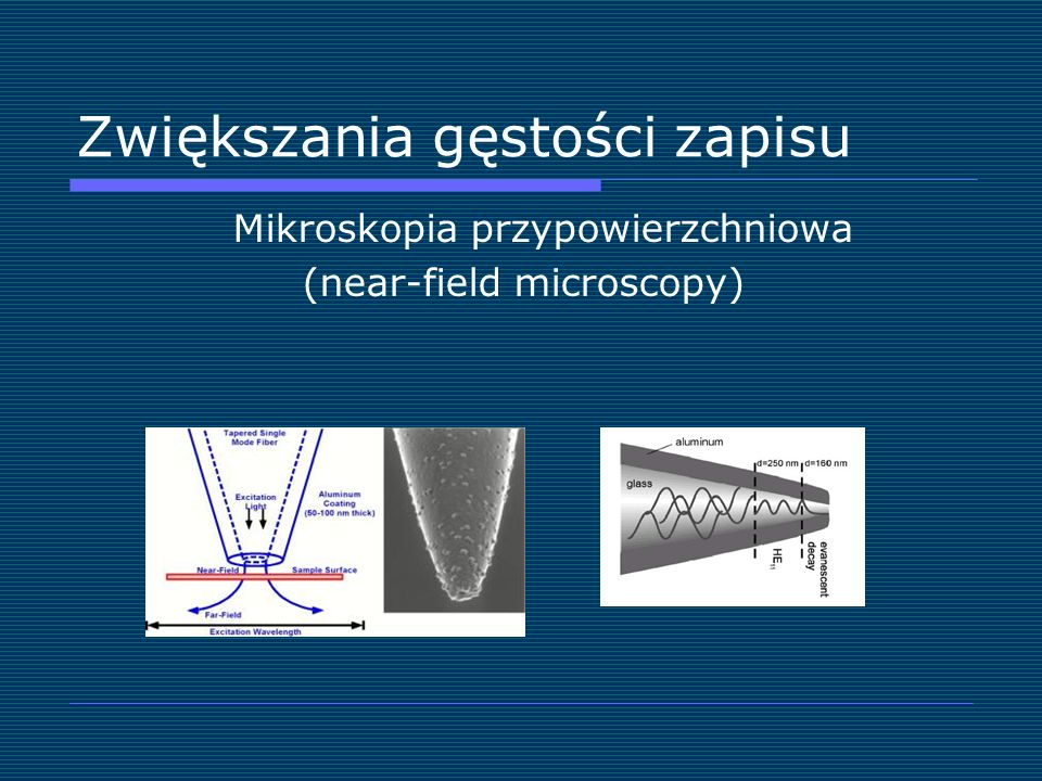 Zwiększania gęstości zapisu Mikroskopia przypowierzchniowa (near-field microscopy)