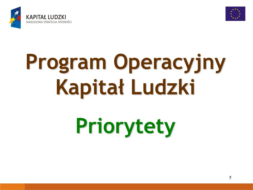 5 Program Operacyjny Kapitał Ludzki Priorytety