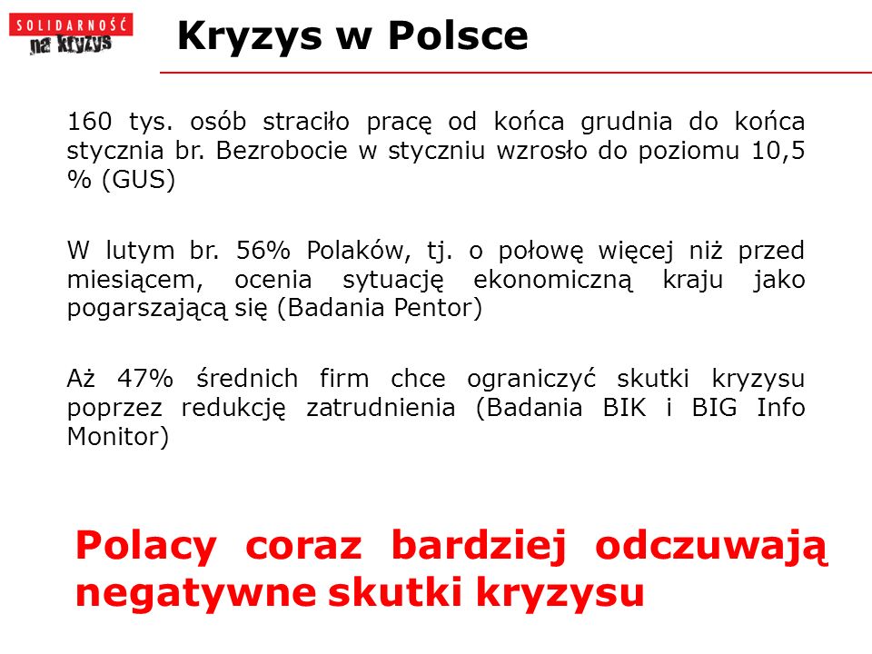 Kryzys w Polsce 160 tys. osób straciło pracę od końca grudnia do końca stycznia br.