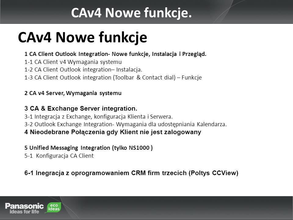CAv4 Nowe funkcje CAv4 Nowe funkcje.