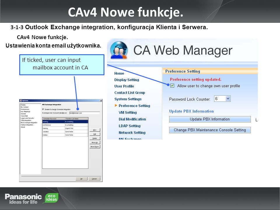 CAv4 Nowe funkcje. Ustawienia konta  użytkownika.