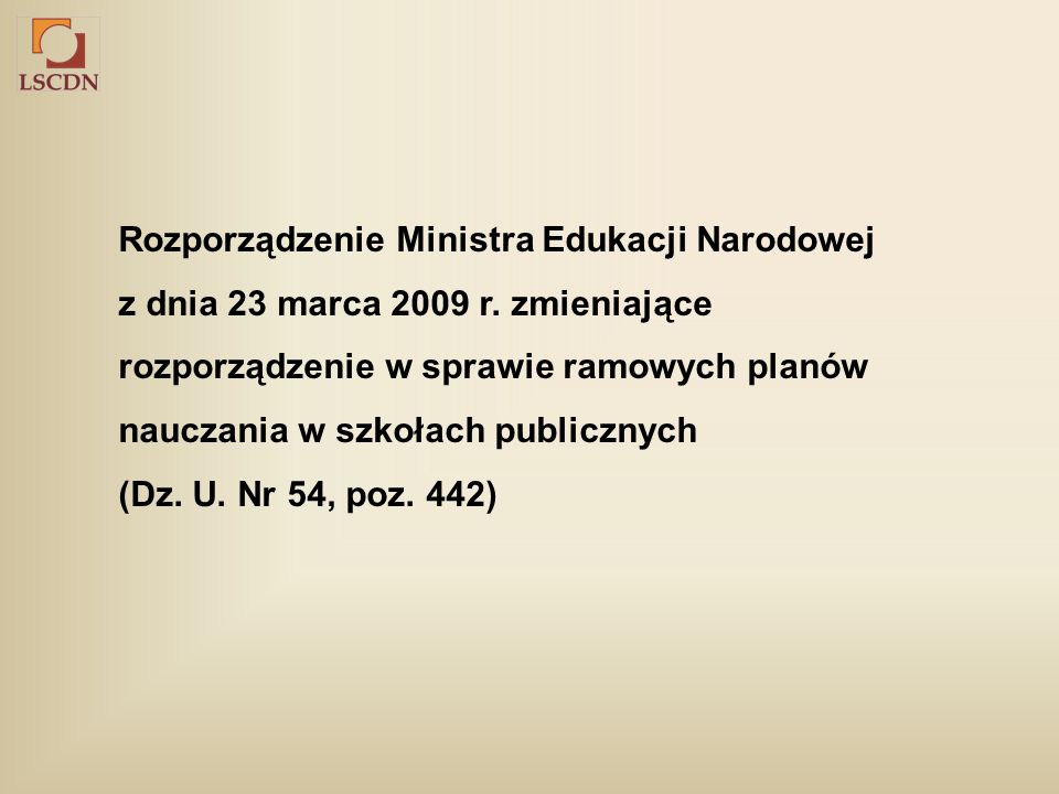 Rozporządzenie Ministra Edukacji Narodowej z dnia 23 marca 2009 r.