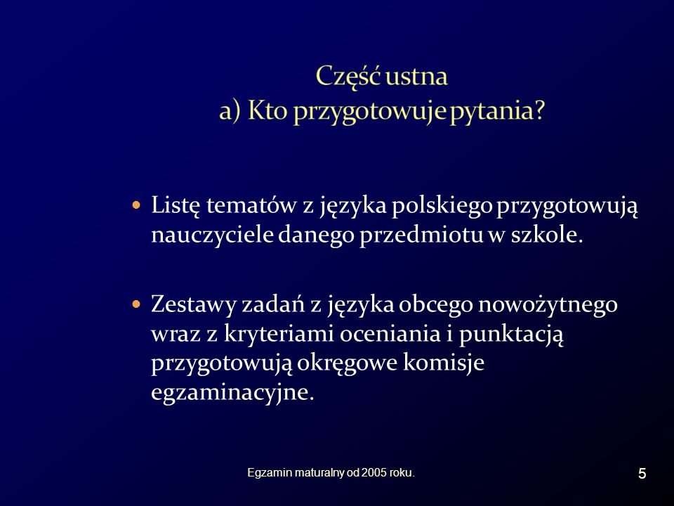 Listę tematów z języka polskiego przygotowują nauczyciele danego przedmiotu w szkole.