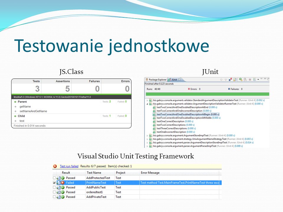 Testowanie jednostkowe Visual Studio Unit Testing Framework JS.ClassJUnit