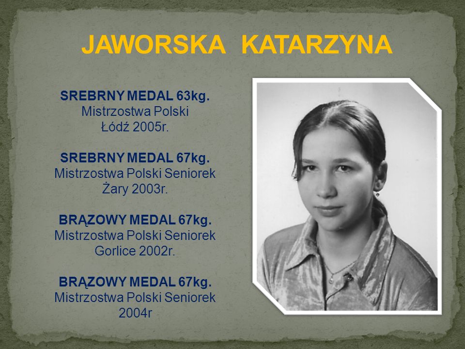 SREBRNY MEDAL 63kg. Mistrzostwa Polski Łódź 2005r.