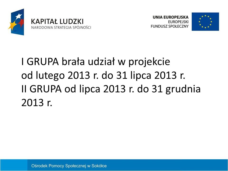 I GRUPA brała udział w projekcie od lutego 2013 r.