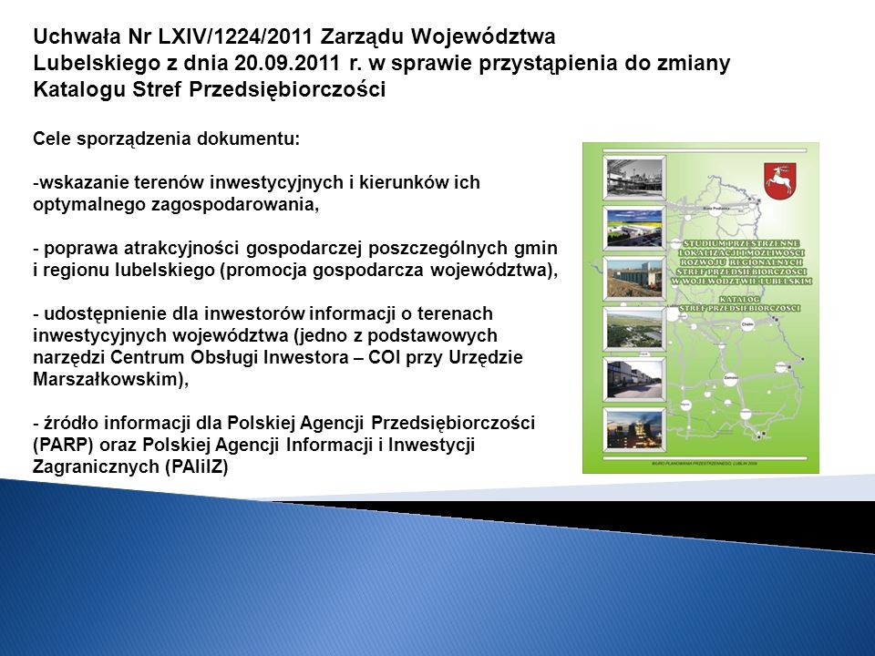 Uchwała Nr LXIV/1224/2011 Zarządu Województwa Lubelskiego z dnia r.