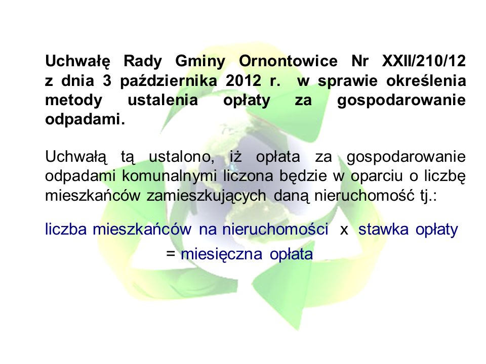 Uchwałę Rady Gminy Ornontowice Nr XXII/210/12 z dnia 3 października 2012 r.