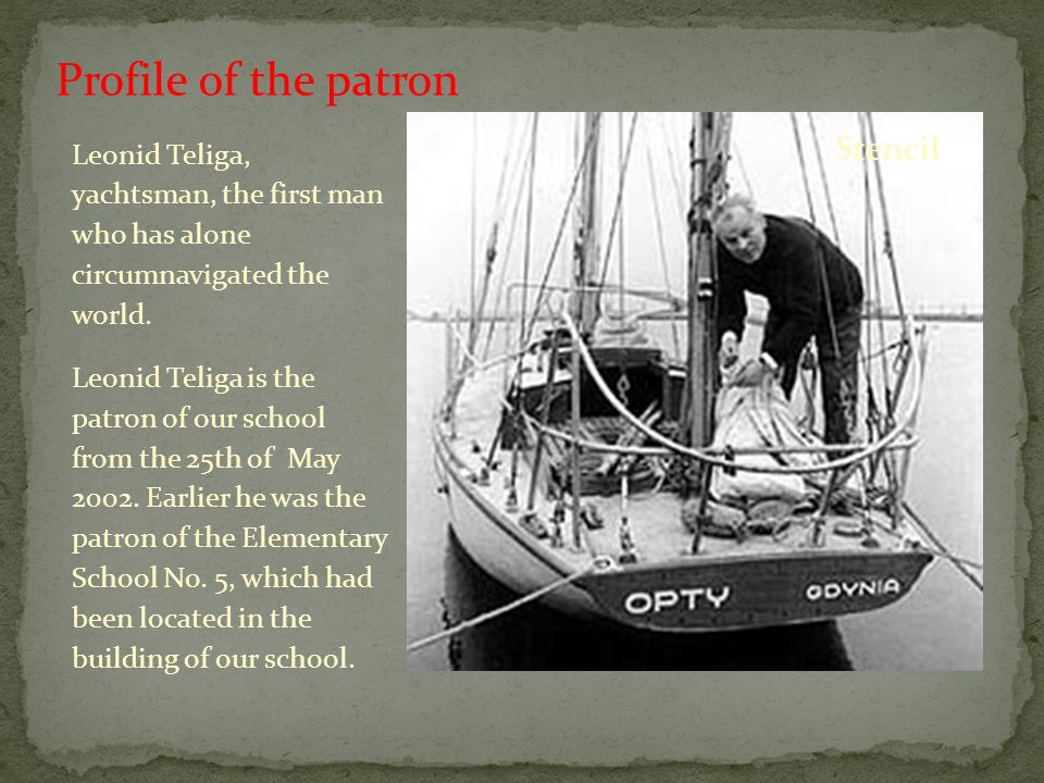 Leonid Teliga, yachtsman, the first man who has alone circumnavigated the world.