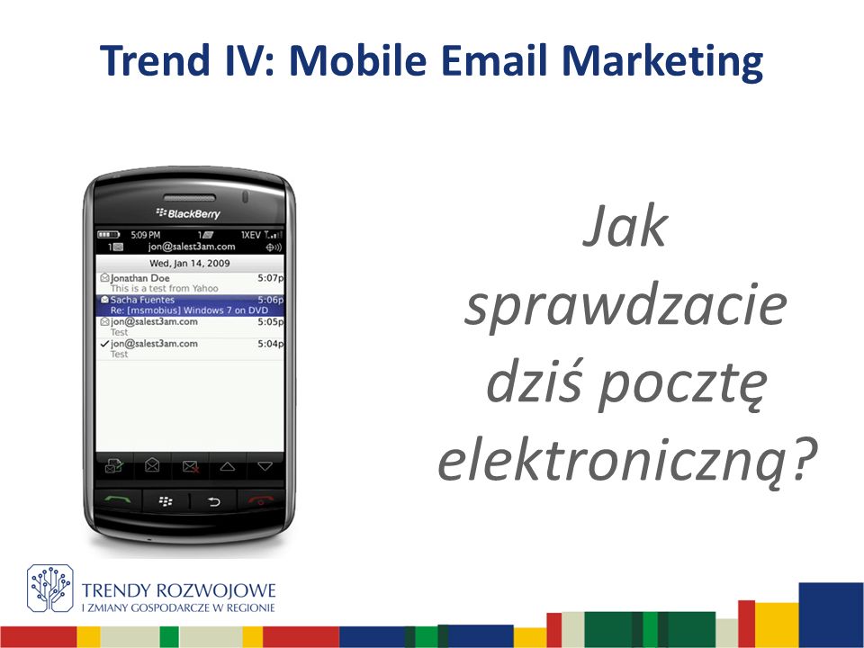 Trend IV: Mobile  Marketing Jak sprawdzacie dziś pocztę elektroniczną