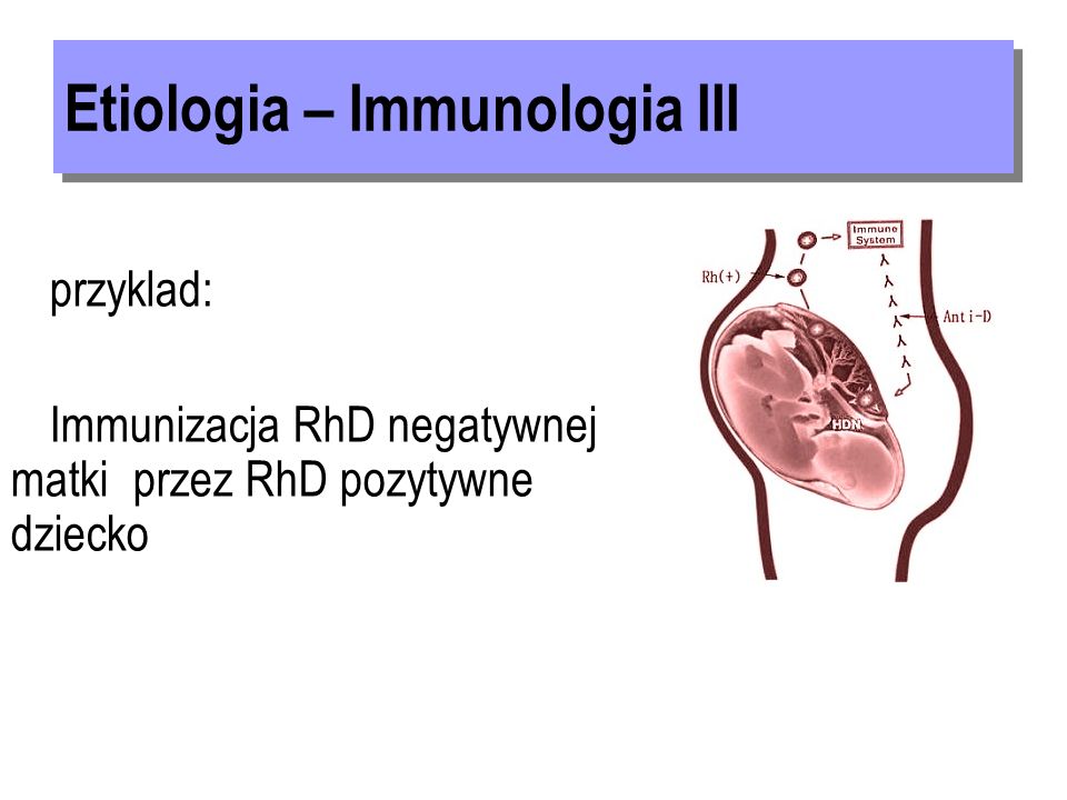 przyklad: Immunizacja RhD negatywnej matki przez RhD pozytywne dziecko