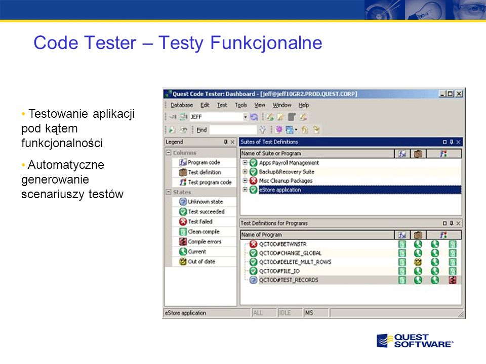 Code Tester – Testy Funkcjonalne Testowanie aplikacji pod kątem funkcjonalności Automatyczne generowanie scenariuszy testów