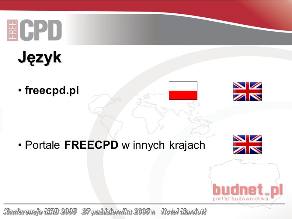 freecpd.pl Portale FREECPD w innych krajach Język