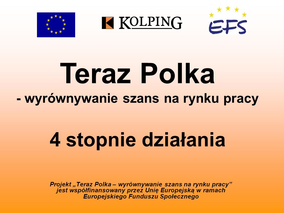 Teraz Polka - wyrównywanie szans na rynku pracy 4 stopnie działania