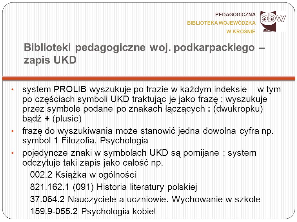 Biblioteki pedagogiczne woj.