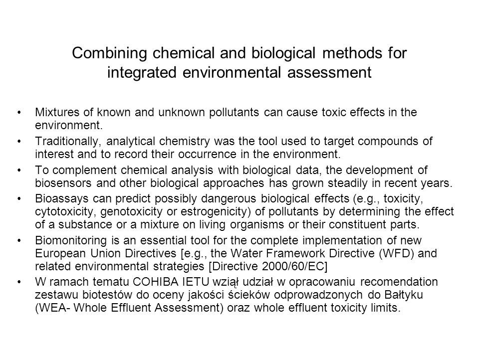 Combining Chemical And Biological Methods For Integrated Environmental Assessment The Safety And 2155