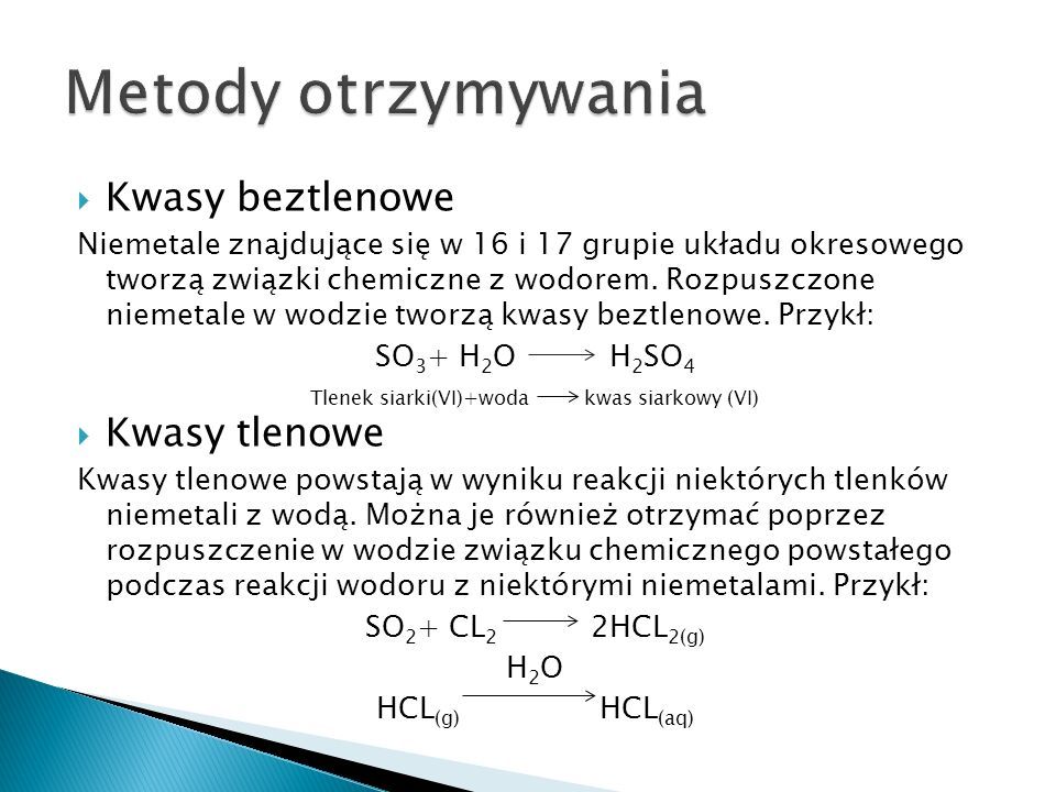 Jak Się Otrzymuje Kwasy Beztlenowe A Jak Kwasy Tlenowe Kwasy - ppt pobierz