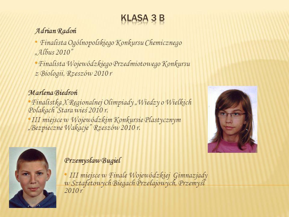 Marlena Biedroń Finalistka X Regionalnej Olimpiady Wiedzy o Wielkich PolakachStara wieś 2010 r.