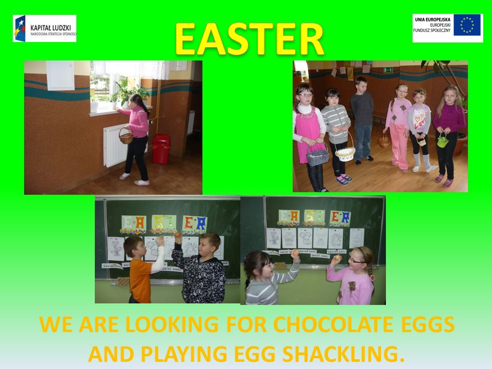 WE ARE LOOKING FOR CHOCOLATE EGGS AND PLAYING EGG SHACKLING.