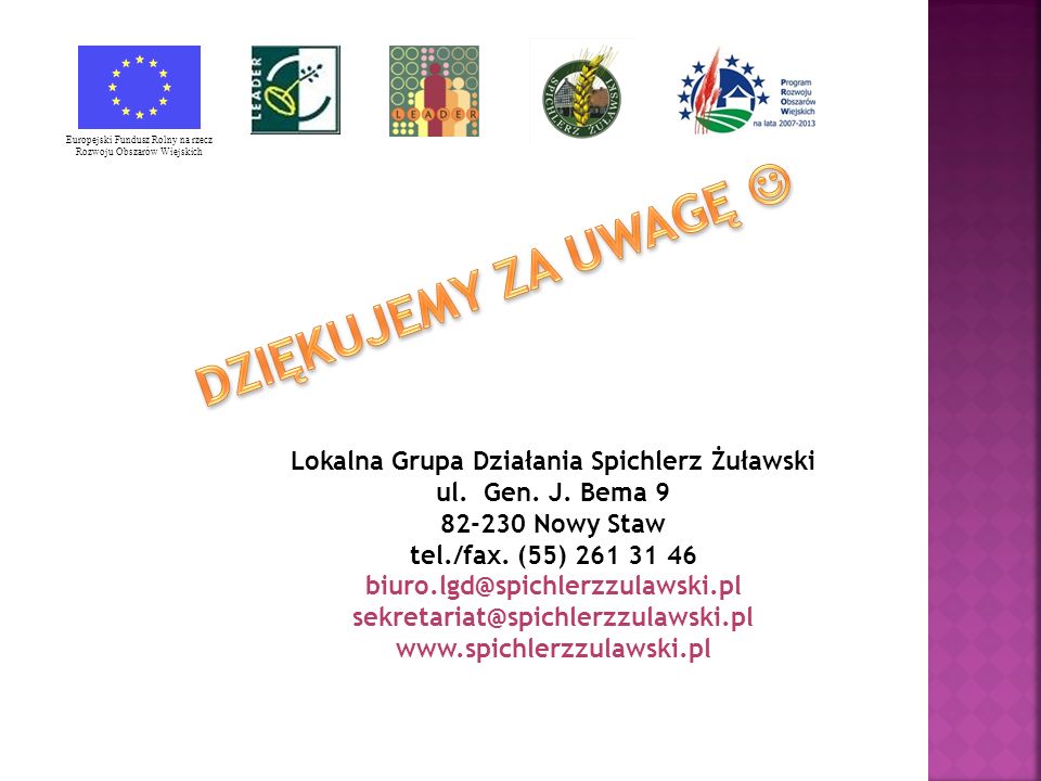 Lokalna Grupa Działania Spichlerz Żuławski ul. Gen.