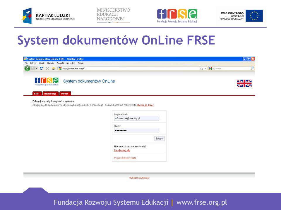 Fundacja Rozwoju Systemu Edukacji |   System dokumentów OnLine FRSE