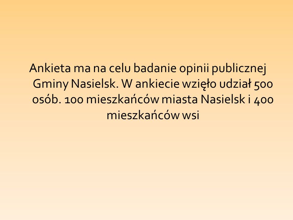 Ankieta ma na celu badanie opinii publicznej Gminy Nasielsk.