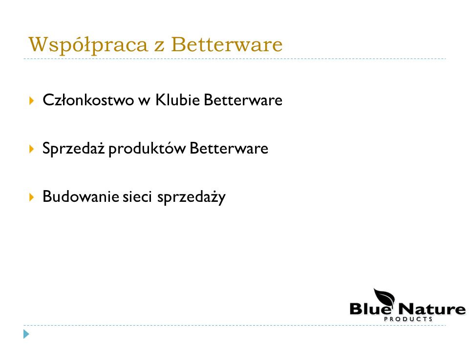 Współpraca z Betterware Członkostwo w Klubie Betterware Sprzedaż produktów Betterware Budowanie sieci sprzedaży