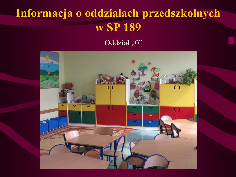 Informacja o oddziałach przedszkolnych w SP 189 Oddział 0