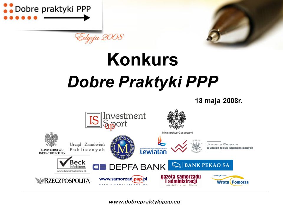 Konkurs Dobre Praktyki PPP 13 maja 2008r.