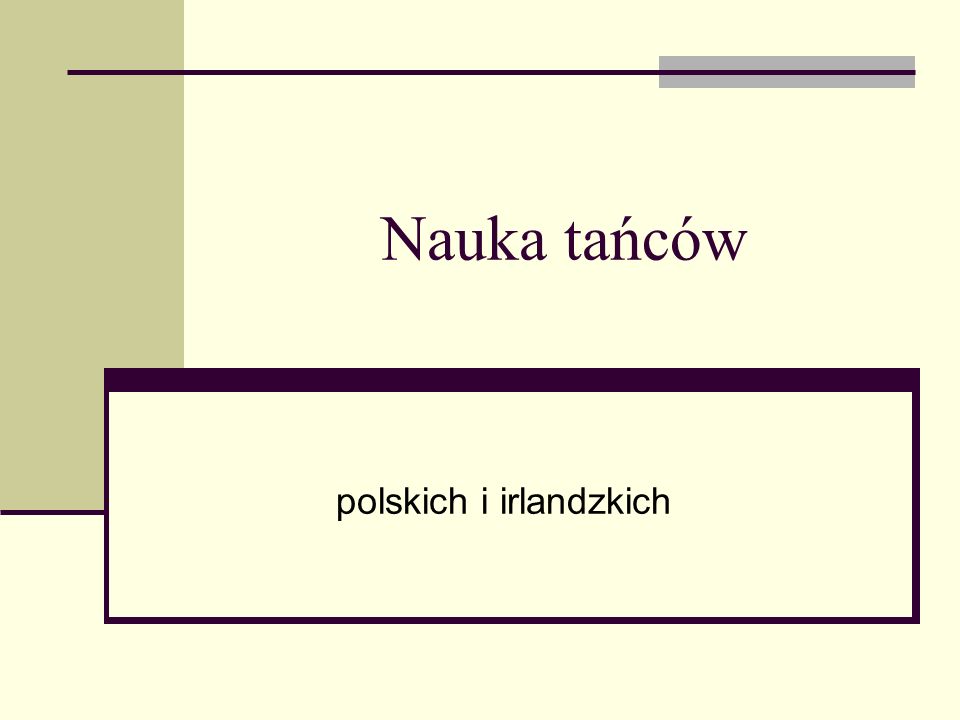 Nauka tańców polskich i irlandzkich