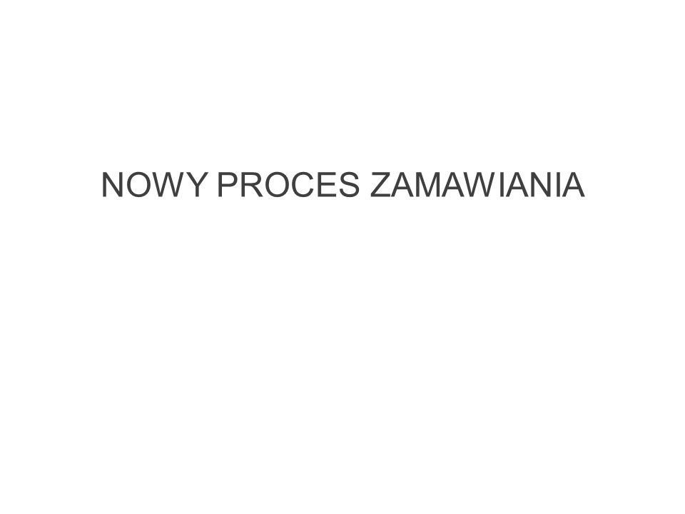 NOWY PROCES ZAMAWIANIA