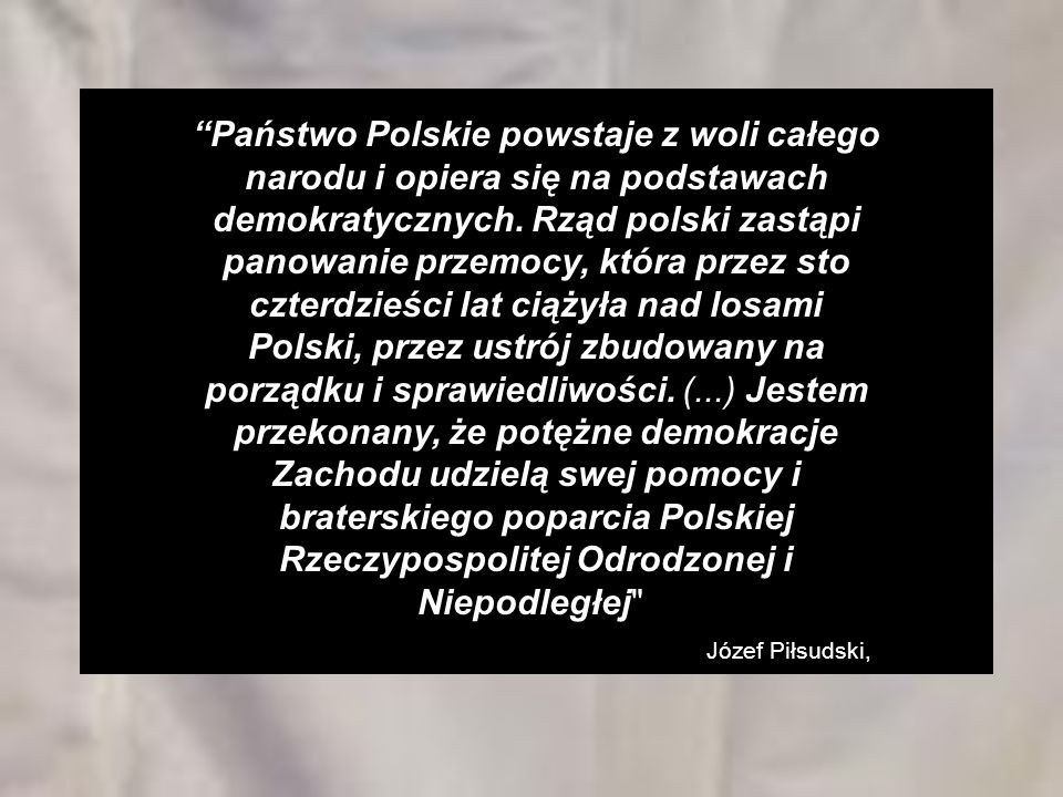 Państwo Polskie powstaje z woli całego narodu i opiera się na podstawach demokratycznych.