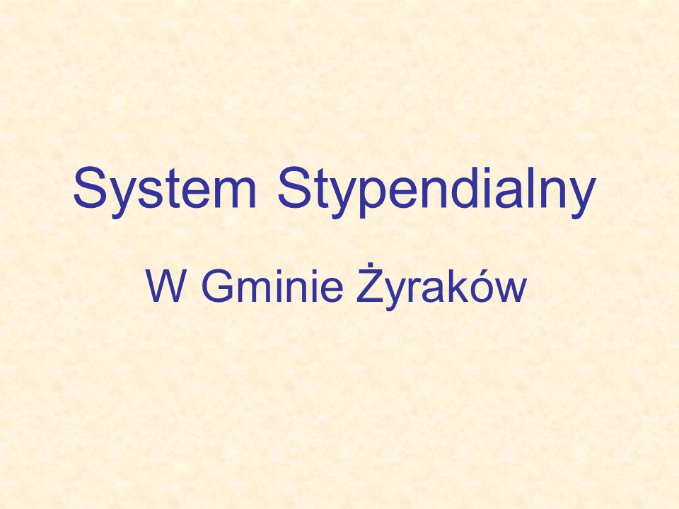 System Stypendialny W Gminie Żyraków