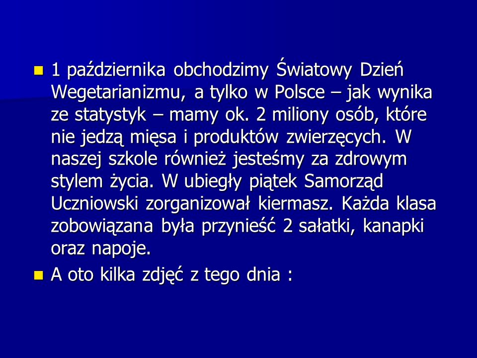 1 października obchodzimy Światowy Dzień Wegetarianizmu, a tylko w Polsce – jak wynika ze statystyk – mamy ok.