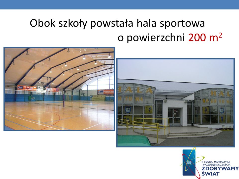 Obok szkoły powstała hala sportowa o powierzchni 200 m 2