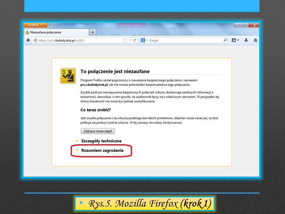 Rys.5. Mozilla Firefox (krok 1)