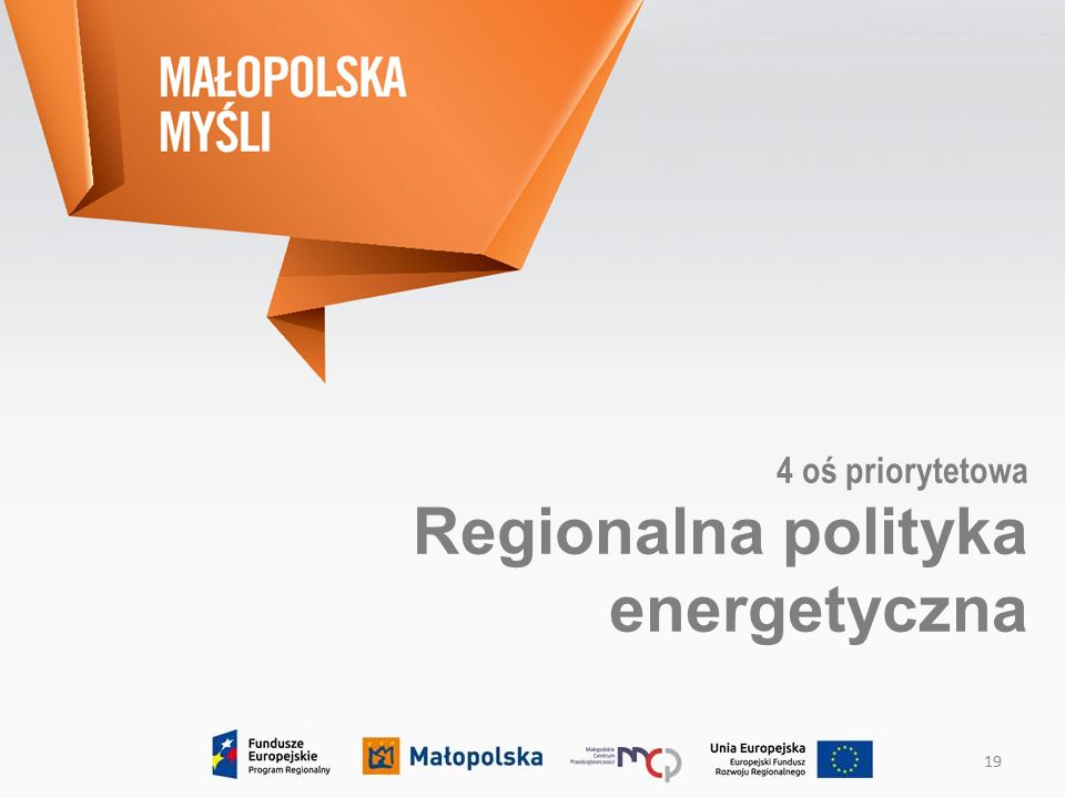 4 oś priorytetowa Regionalna polityka energetyczna 19