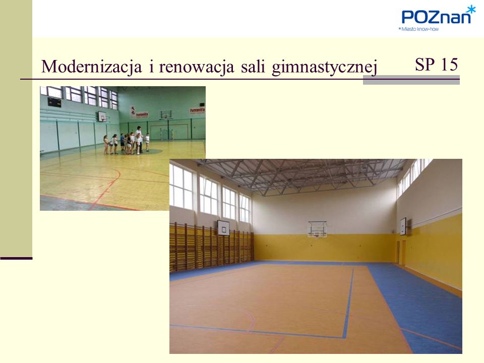 Modernizacja i renowacja sali gimnastycznej SP 15