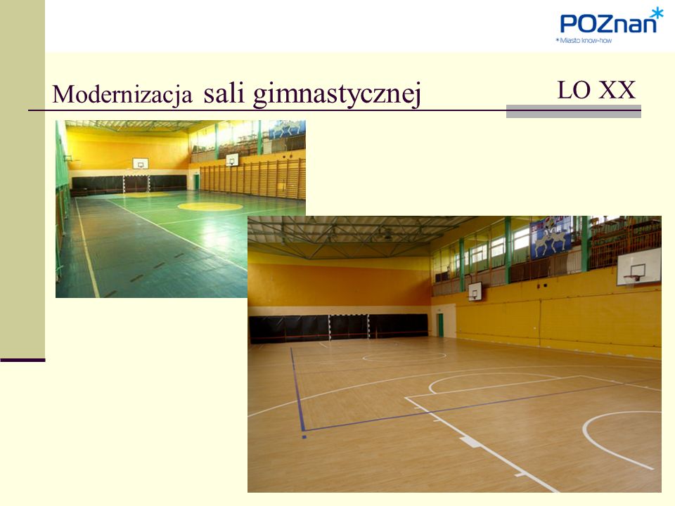 Modernizacja sali gimnastycznej LO XX