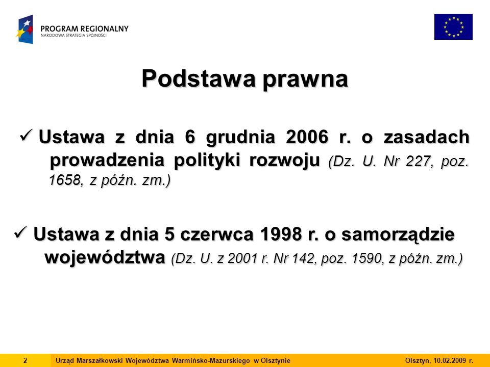 Ustawa z dnia 6 grudnia 2006 r. o zasadach prowadzenia polityki rozwoju (Dz.