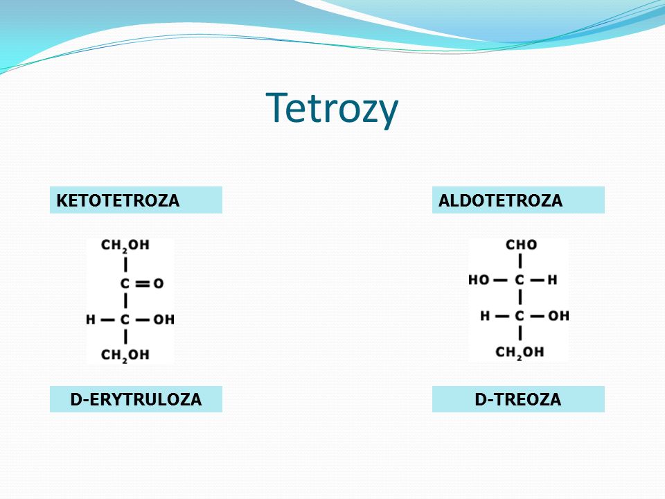 Tetrozy KETOTETROZA D-ERYTRULOZA ALDOTETROZA D-TREOZA